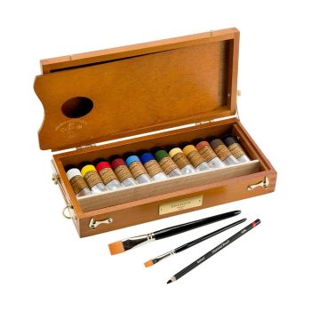 Charvin Extra Fine Oil Color Wooden Box Set of 12 20 ml Tubes - Assorted Colors