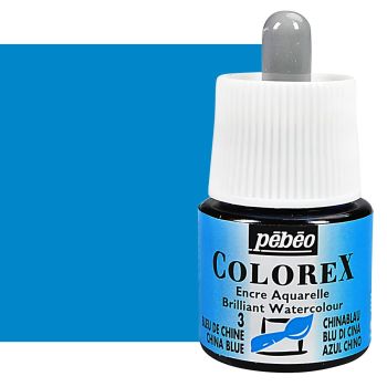 Pebeo Colorex Watercolor Ink Chinese Blue, 45ml