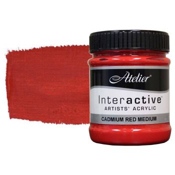 Interactive Professional Acrylic 250 ml Jar - Cadmium Red Medium