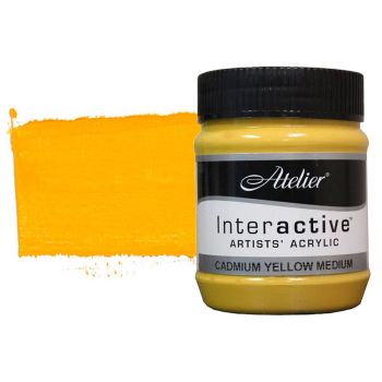 Interactive Professional Acrylic 250 ml Jar - Cadmium Yellow Medium
