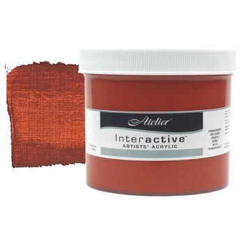 Interactive Professional Acrylic 1 Litre Jar - Transparent Red Oxide