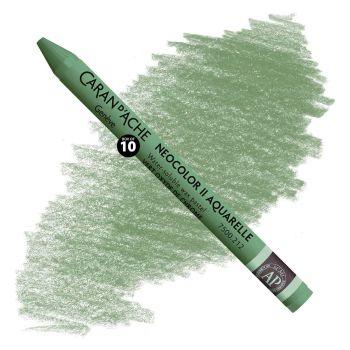 Caran d'Ache Neocolor II Water-Soluble Wax Pastels - Chrome Oxide Green, No. 212 (Box of 10)