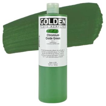 GOLDEN Fluid Acrylics Chromium Oxide Green 16 oz