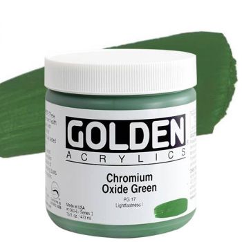 GOLDEN Heavy Body Acrylics - Chromium Oxide Green, 16oz Jar
