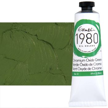 Gamblin 1980 Oil Colors - Chromium Oxide Green, 37ml Tube