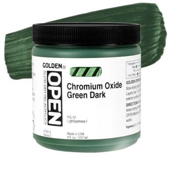 GOLDEN Open Acrylic Paints Chromium Oxide Green Dark 8 oz