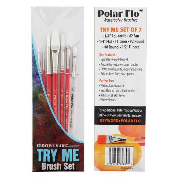 Creative Mark 7pc Try Me Set Of Polar-Flo Watercolor Brushes