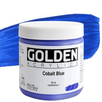 GOLDEN Heavy Body Acrylics - Cobalt Blue, 16oz Jar
