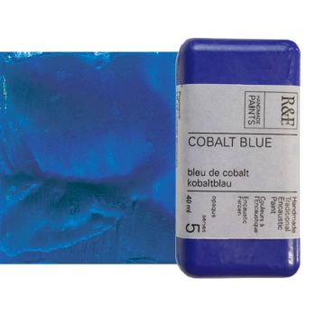 R&F Encaustic Handmade Paint 40 ml Block - Cobalt Blue