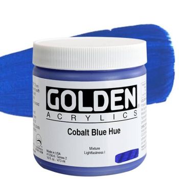 GOLDEN Heavy Body Acrylics - Cobalt Blue Hue, 16oz Jar