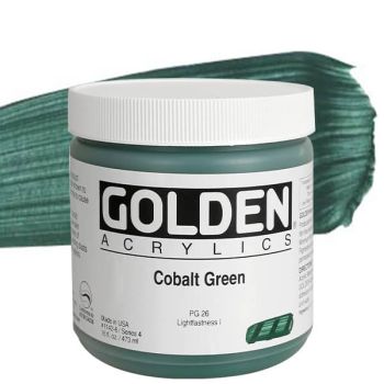 GOLDEN Heavy Body Acrylics - Cobalt Green, 16oz Jar