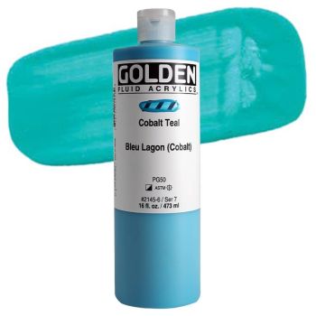 Golden Fluid Acrylic 16 oz Bottle Cobalt Teal