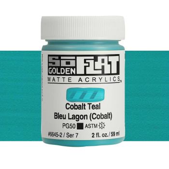GOLDEN SoFlat Matte Acrylic - Cobalt Teal, 2oz Jar