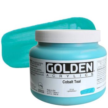 GOLDEN Heavy Body Acrylics - Cobalt Teal, 32oz Jar