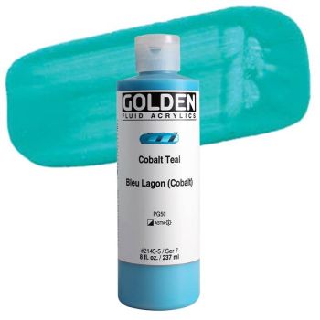 Golden Fluid Acrylic 8 oz Bottle Cobalt Teal