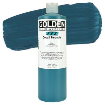 GOLDEN Fluid Acrylics Cobalt Turquoise 16 oz