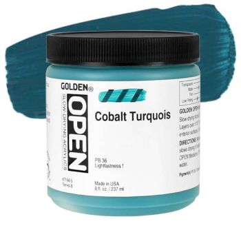 GOLDEN Open Acrylic Paints Cobalt Turquoise 8 oz