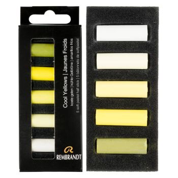 Rembrandt Soft Pastel Half-Stick Set of 5 Cool Yellows