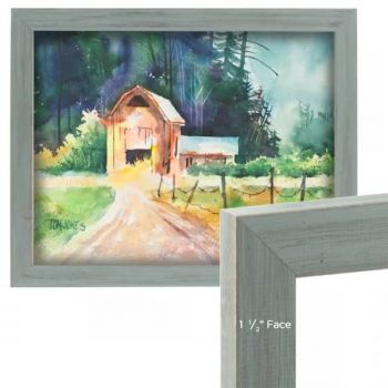 Country Chic Dixie Grey 11x14in 1.5" Wood Frame with 2mm glass and cardboard backing 