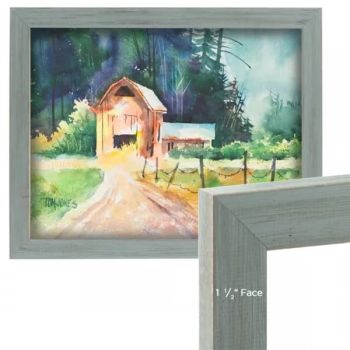 Country Chic Dixie Grey 12x16in 1.5" Wood Frame with 2mm glass and cardboard backing 