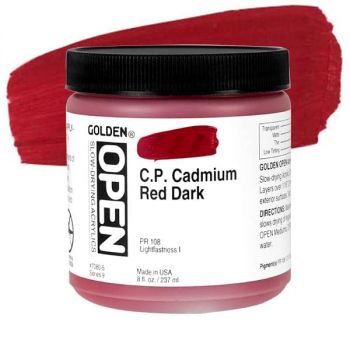 GOLDEN Open Acrylic Paints C.P. Cadmium Red Dark 8 oz