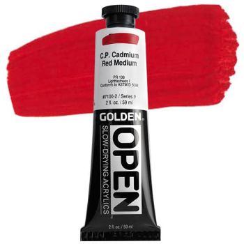 GOLDEN Open Acrylic Paints C.P. Cadmium Red Medium  2 oz