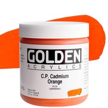 GOLDEN Heavy Body Acrylics - C.P. Cadmium Orange, 16oz Jar
