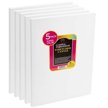 11x14in 5/8" Deep Stretched Canvas 5-Pack