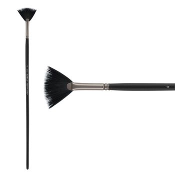 Black Swan Synthetic Red Sable Long Handle Brush-Oil & Acrylic Fan #4
