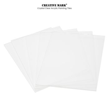 2x2in Crystal Clear Acrylic Painting Tiles (Pack of 5)