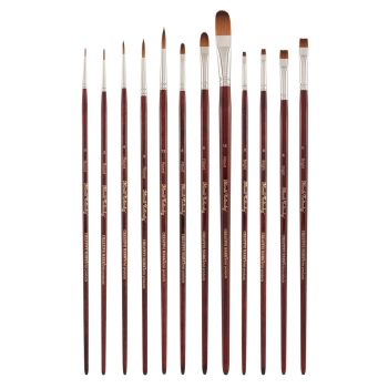 Mimik Kolinsky Synthetic Set of 12 Long Handle Brushes