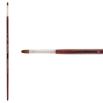 Mimik Kolinsky Synthetic Sable Long Handle Brush, Filbert Size #4