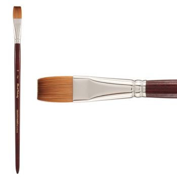 Mimik Kolinsky Synthetic Sable Long Handle Brush, Flat Size #18