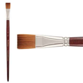 Mimik Kolinsky Synthetic Sable Long Handle Brush, Flat Size #20