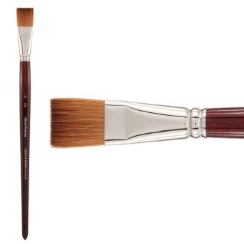 Mimik Kolinsky Synthetic Sable Long Handle Brush, Flat Size #22