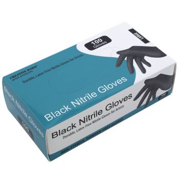 Creative Mark Black Nitrile Gloves -Large, 100 Pack
