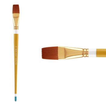 Creative Mark Qualita Golden Taklon Long Handle Brush Bright #12