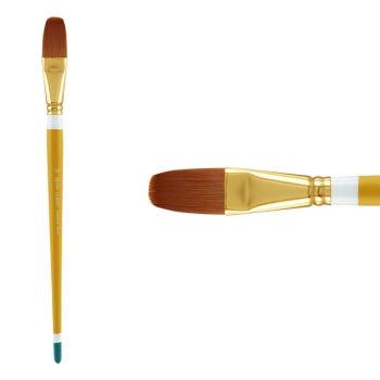 Creative Mark Qualita Golden Taklon Long Handle Brush Filbert #12