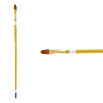 Creative Mark Qualita Golden Taklon Long Handle Brush Filbert #2