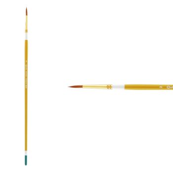Creative Mark Qualita Golden Taklon Long Handle Brush Round #2