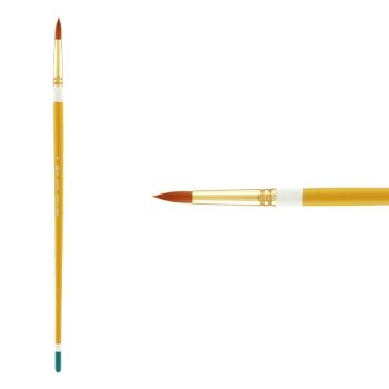 Creative Mark Qualita Golden Taklon Long Handle Brush Round #4