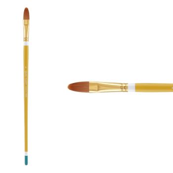Creative Mark Qualita Golden Taklon Long Handle Brush Filbert #6