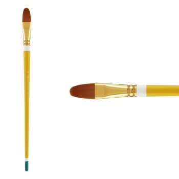 Creative Mark Qualita Golden Taklon Long Handle Brush Filbert #8