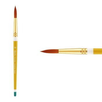 Creative Mark Qualita Golden Taklon Short Handle Brush Round #12