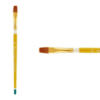 Creative Mark Qualita Golden Taklon Short Handle Brush Shader #12