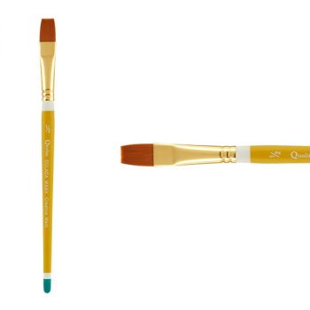 Creative Mark Qualita Golden Taklon Short Handle Brush Colada Wash 1/2"