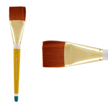 Creative Mark Qualita Golden Taklon Short Handle Brush Colada Wash 2"