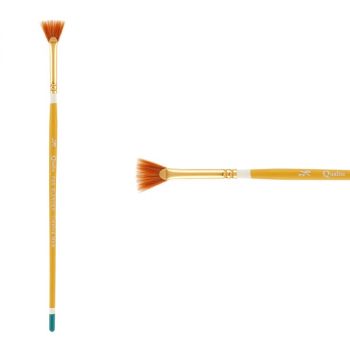 Creative Mark Qualita Golden Taklon Short Handle Brush Fan Blender #2X0