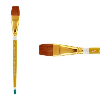 Creative Mark Qualita Golden Taklon Short Handle Brush Colada Wash 3/4"