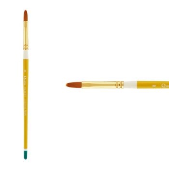 Creative Mark Qualita Golden Taklon Short Handle Brush Filbert #8